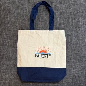 Faherty Canvas Tote Bag Logo Shopper Reusable Beach Market Bag